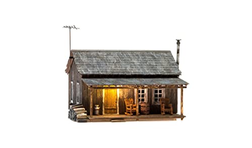 Woodland Scenics Rustic Cabin - N Scale Model Train Cabin - Cottage Theme - Brown Wood - Includes 15