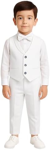 Robe De Smoking Formelle Garçon Avec Gilet - Costume Baptême Mariage Angelmemory