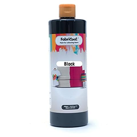 FabriCoat Fabric Paint - Used for Restoring or Changing the Colour of Upholstery, Soft Furnishings, Car Interiors, Clothing, & Footwear. (250ml, Black) Cover