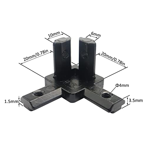 Image of 8Pcs 2020 Aluminum Extrusion T Slot Corner Bracket 20 Series Extruded Hardware 3 Way Tri Connector with Set Screw for 20 /20 2040 T V Slot Black Aluminum Profile Frame Fitting