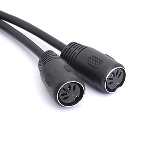Glhong 5 Pin Din Y Splitter Midi Cable Adapter, 90 Degree Right Angle Plug Male To Dual 2 Female Extension Audio For Keyboard, Electric Piano, Synthesizer, Guitar(50 Cm) #TOP4