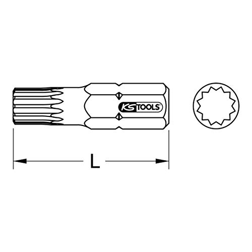 KS TOOLS 911.3698 5/16" Bit XZN, 30mm, M14 - Image 2