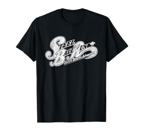 Image of Steel Ball Run Distressed White Show Logo Anime T-Shirt