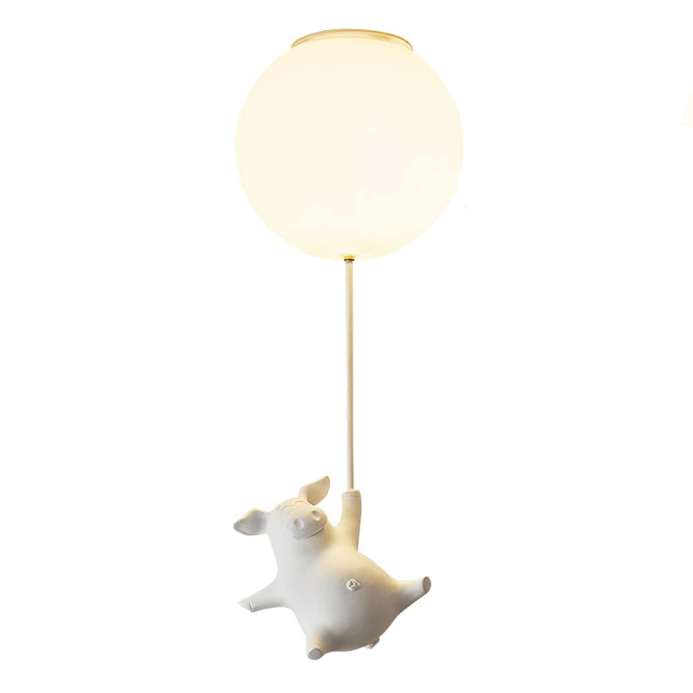 Suspension cochon blanc en acrylique crème pour chambre d'enfant