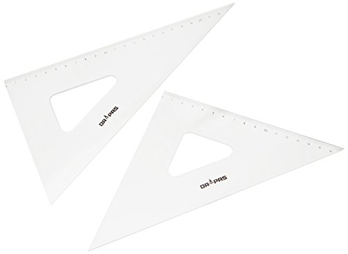 Dorapasu triangle de dessin 24 cm avec règle graduée intégrée
