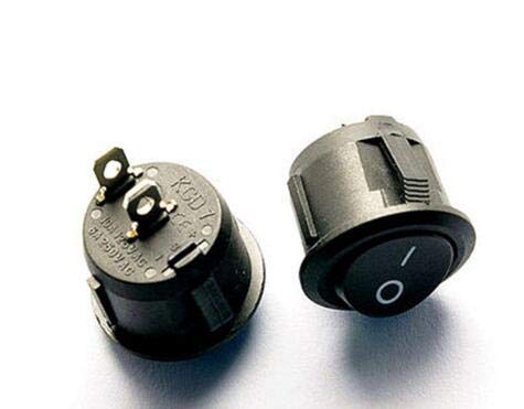 Interrupteur à bascule 6A 250V robuste ON OFF lot de 5 boutons ronds