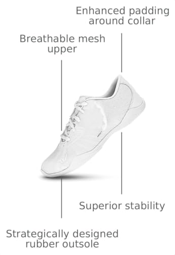 Image of Varsity Spirit Legacy Cheer Shoes for Women - Lightweight and Durable White Cheer Shoes for Cheerleaders and Athletes