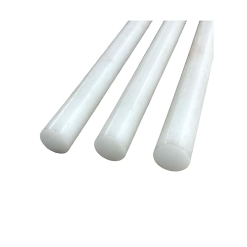 0.375 (3/8 inch) x 12 inches (3 Pack) PTFE Teflon Plastic Round Rod White Durable Plastic Versatile Use DIY Metalwork Mechanical Industrial-Grade Material