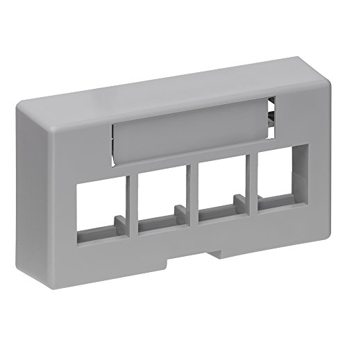 Placa modular de profundidad extendida Leviton 49910-EG4 con 4 puertos gris para paneles 2