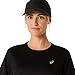 ASICS Women's SILVER Short Sleeve TOP Running Apparel, L, PERFORMANCE BLACK