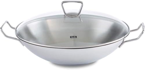 Fissler, Kunming Wok (Ø 36 cm), Edelstahl, unbeschichtet, mit Glasdeckel & Gittereinsatz, Induktion – Ansicht 3