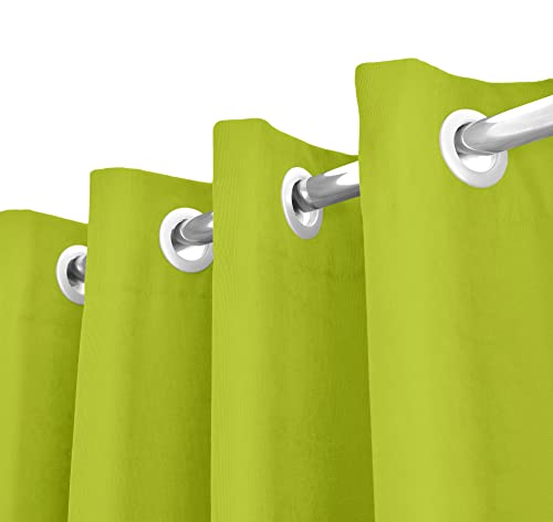 IlGruppone Tenda Semioscurante 140 x 290 Cm con Occhielli da Interno A Pannello Coprenti Moderne A Tinta Unita Soggiorno Cucina Camera Finestra - Verde - 1 Tenda
