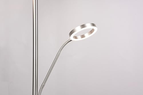 Lámpara de pie WILLIS de Trio Leuchten en elegante acabado níquel mate y LED 6