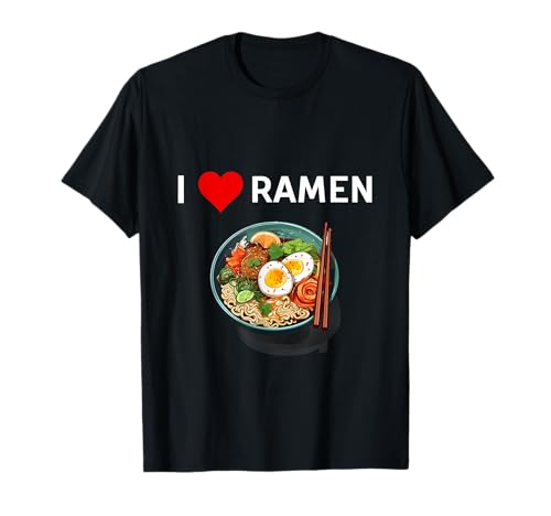 Camisa I Love Ramen I Heart Ramen t-shirt, Preto, Pequeno