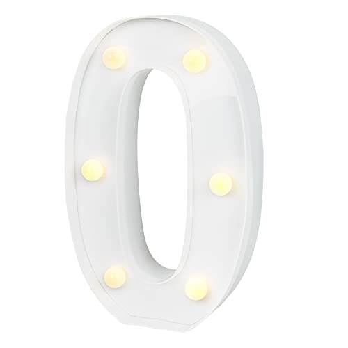 Image of Restaurantware Illumify 7.1 x 1.2 x 8.7 Inch Light Up Number 1 Durable Marquee LED Light - Number 0 Touchproof White Plastic Party Light Keyhole Slot For Parties Weddings Or Special Events