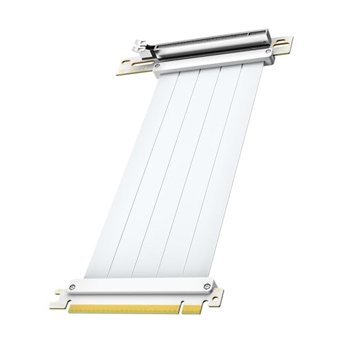 JEYI PCI-E 4.0 Riser Cable,High Speed Flexible Vertical GPU Mount Cable PCIe 4.0 x16 for AMD Radeon RX7000/RX6000 Series and GeForce RTX 40/30 Series 180mm/18cm/0.59ft【PCIEX16(G5) Link Model:GEN4】