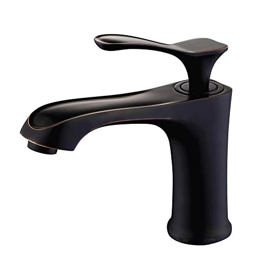 RTYUI Badrum tvättställskran, enkelhandtag handfat blandare vintage kran, enkel spak kallt och varmt vatten tillgängligt handfat kran för tvättrum badrum tvättställsskåp, matt svart