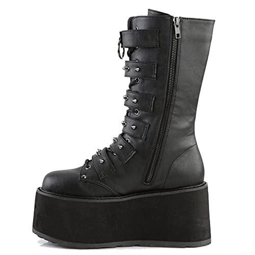Roimaash Dames Goth Laarzen Wedge Hoge Hakken Plaftorm - Image 5