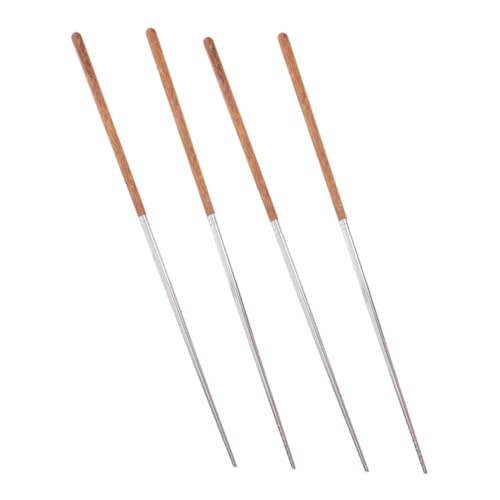 CLISPEED 2ペア ステンレス鋼とチキンウィングウッド製油炸用加長箸 滑り止め設計 揚げ物 麺料理対応 調理時の火傷防止長柄調理箸 双