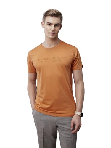 Image of Bewakoof Men's Typography Regular Fit Half Sleeve Round Neck T-Shirt American Pima | | Lightweight | Multipurpose