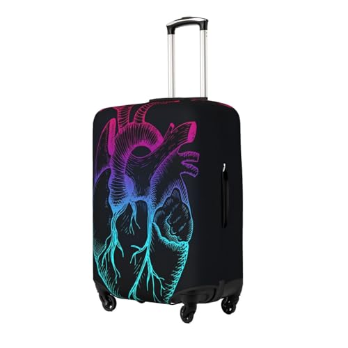 Anatomical Heart Graphics Luggage Cover for Suitcase, Suitcase Cover Protector Fit 25-28 Inch Luggage Travel Accessories, L2