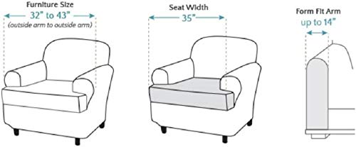 Surefit Stretch Pique 3 Piece T Cushion Chair Slipcover In Taupe #TOP4