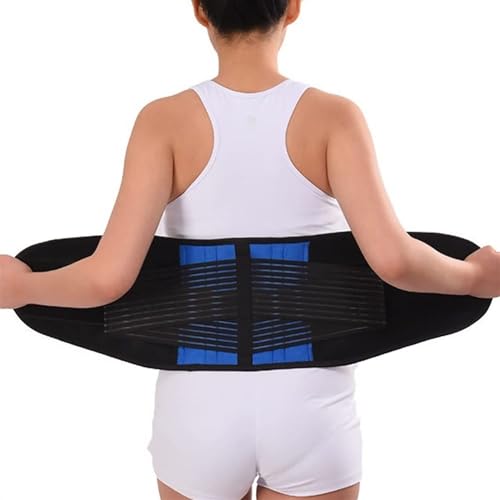 Faja de Soporte Lumbar (Tallas S-6XL): Alivio del Dolor Lumbar, Banda de Masaje Transpirable, cinturón de descompresión Unisex para Hernia discal, ciática y escoliosis.