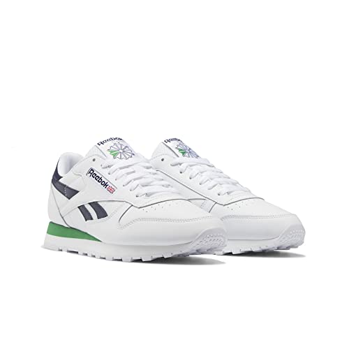 Preisvergleich Produktbild Reebok Classic Leather Sneaker Trainer Schuhe (White / Navy, 46)