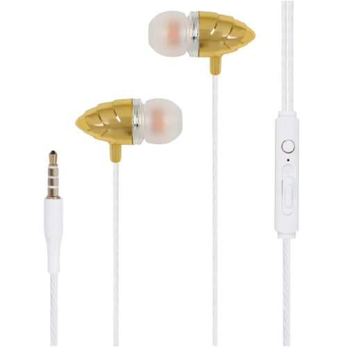 Humble Bullet Series In-Ear Earbud Earphones Dynamic Crystal Clear ● Sound ● Ergonomic Comfort-Fit ● Gold