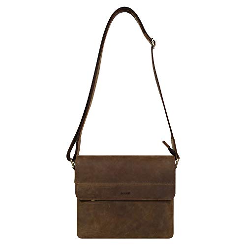 SUOHU Men's Leather Shoulder Bag Business Retro Messenger Bag IPad/Tablet Messenger Bag (For 10.5-Inch IPad Pro) (dark coffee)