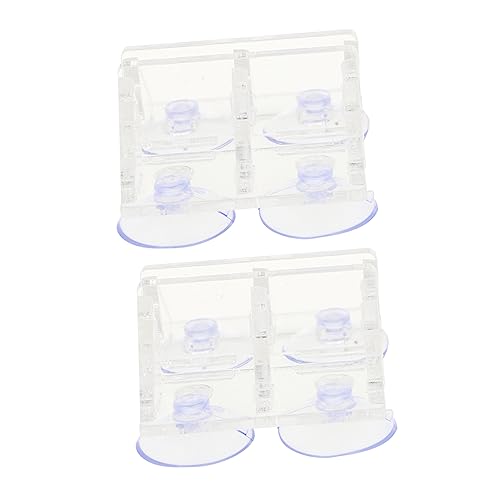 BCOATH 2個 水槽の吸盤クリップ 水槽エアレーター クリーナー 戦車 フィルター 魚 ポンプ 水槽の装飾 タンク 頑丈な吸盤フック 水族館 Transparent アクリル