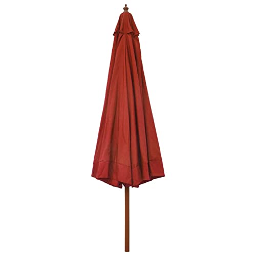 Sombrilla CLSDRZC con poste de madera 330 cm contra rayos UV en jardin 3