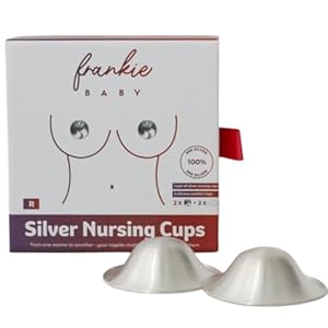Silver Nursing Cups for Breastfeeding Newborn – Nipple Shields – Breast Shields for Nursing New Moms – Silver Nipple Covers Breastfeeding – Pack of 2 – Frankie Baby
