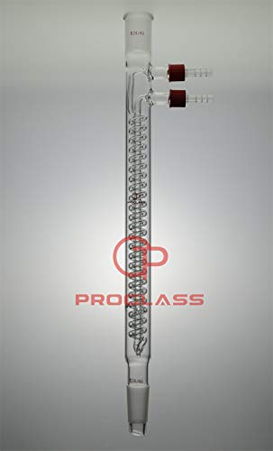 Proglass High Efficiency Reflux Condenser,24/40,with Removable Hose Connections (275mm)