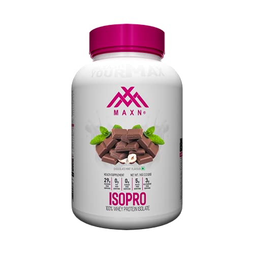 Image of MAXN ISOPRO /Whey Protein Isolate - Flavoured Supplement for Muscle Growth (Chocolate Mint, 1 kg)