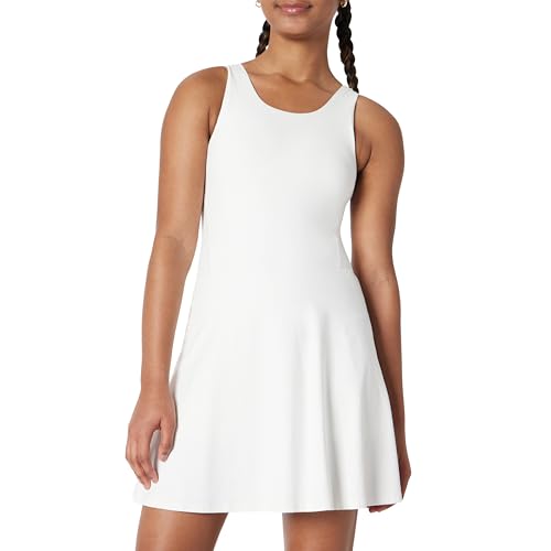 Image of Amazon Essentials Girls' Active FormFlex Buttery Soft Tank Tennis Dress with Built-in Bodysuit, Bra, & Shorts