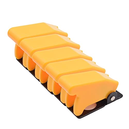 Interruptor de palanca de 12mm a prueba de polvo de seguridad, 5 uds., tapa abatible hacia arriba, protector de cubierta antipolvo for coche, barco, camión, avión, luz roja, negra, verde ( Color : Yel