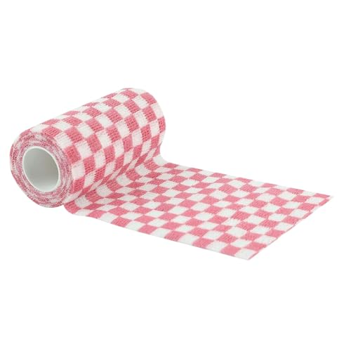 Image of A-Tape Breathable Self Adhesive Cohesive Bandage for Humans & Pets (Dogs, Cats, Birds) -Sports, Wrap, Athletic, Non Woven First Aid Medical, Wrist, Swelling (10 cm X 4.5 mtr) (Pack Of 2, Red Check)