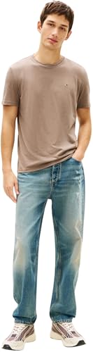Tommy Jeans Herren T-Shirt Kurzarm Tee Rundhalsausschnitt, Braun (Ivy Mink Htr), 4XL – Ansicht 5