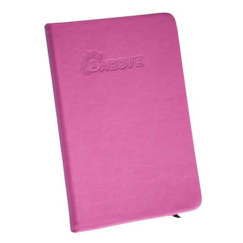 1ABOVE A6 Soft Feel Notebook with Lined Pages | Hardback Journal | Elastic Closure and Ribbon |Paper Pocket | 80gsm | 160 Pages (80 Sheets) -PINK