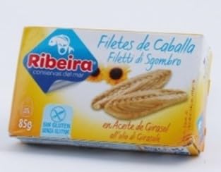 Ribeira Filetti di Sgombro all'Olio di Girasole, Lattina 85g, Peso
