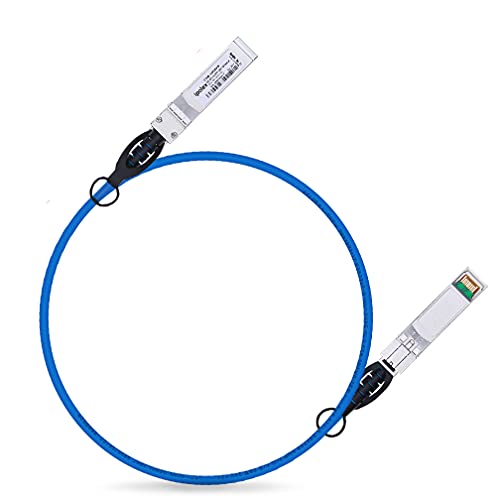 Image of ipolex Colored 10G SFP+ Twinax Cable, Direct Attach Copper(DAC) Passive Cable in Blue, 1m (3.28ft), for Cisco SFP-H10GB-CU1M, Meraki, Ubiquiti, Mikrotik, Intel, Fortinet, Netgear, D-Link
