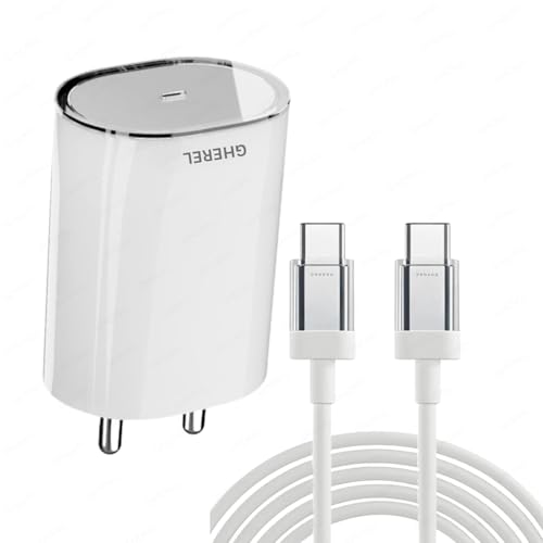 Image of Original Compatible with 45W Rapid Charger PD3.0 Charger Adapter & Type C to C Cable Wall Charger Complete Combo Nothing Phone 2a / 2 /1 & Others /GQ14 White (Adapter - Cable)