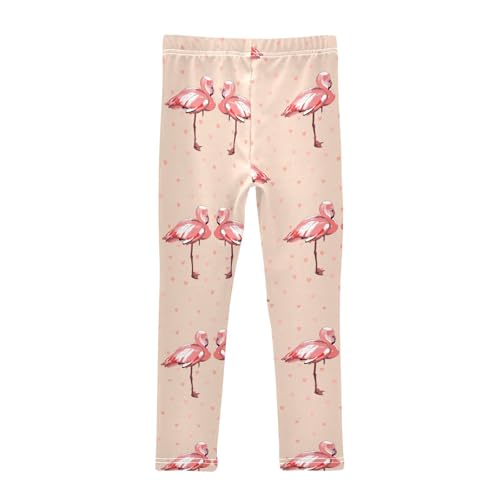 Pairs of Flamingos Girls Leggings,Workout Leggings for Girls Toddler Athletic Legging Size for 3-10T2