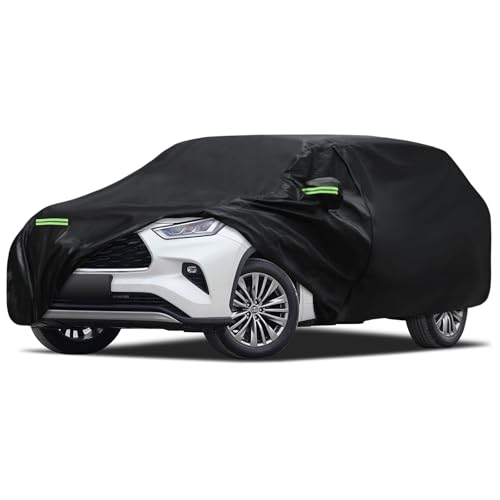 Image of Car Cover Custom Fit for Toyota Highlander 2001-2026, Migaven Waterproof Full Exterior Cover Sun Rain Protection with Door Zipper and Cotton Lining
