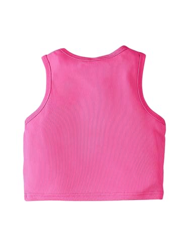 SweatyRocks Girl's Cute Colorblock Tank Top Round Neck Slim Fit Summer Crop Top2