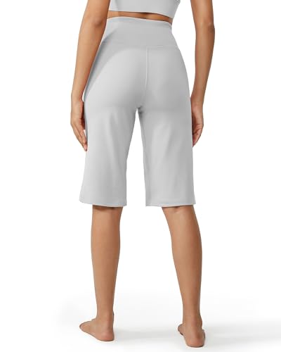 Image of Promover 14 inch /21 inch /23 inch /25 inch Inseam Capri Pants for Women Wide Leg Yoga Cropped Pants with Pockets Loose Casual Summer Pant