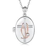 MANBU Sterling Silver Medicine Pendant Jewelry: Stethoscope Cross Faith Heart Necklace for Women Nur