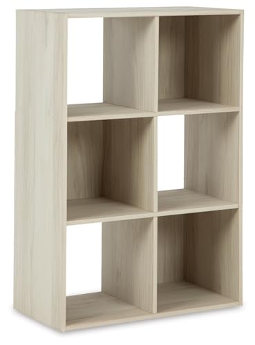 Image of Signature Design by Ashley Socalle Modern 6 Cube Storage Organizer or Bookcase, Whitewash