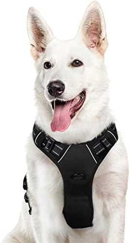 Eagloo Hundegeschirr Grosse Hunde, Anti Zieh Verstellbare mit 2 Clips | Anti Würg, Weich gepolstert, Reflektierend, Sichere Schnallen und Einfacher Haltegriff für Spaziergänge, XL,